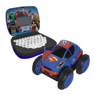 KIT LAPTOP LIGA DA JUSTIÇA + VEICULO TURNING ACTION SUPERMAN