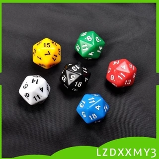 Conjunto D20 Dados De Jogo Vinte Lados Die RPG Seis Cores Opacas