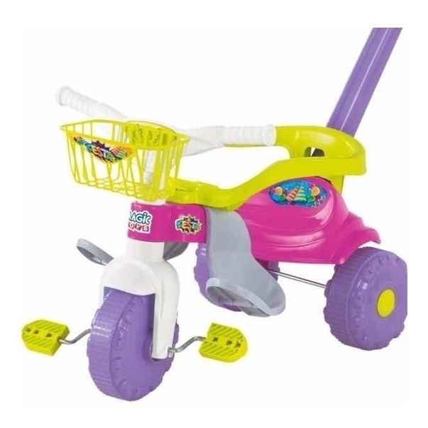 Triciclo Infantil Com Pedal Motoca Menina Suporta ate 24kg Velotrol Tico  Tico Aprox 2 anos