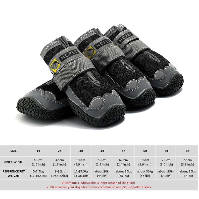 4pçs Sapatos Para Cachorros Grandes/Respirável/Profissional