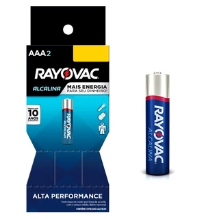 Pilha Alcalina AAA Rayovac Bateria 3A Palito Tubo kit com 32 unidades