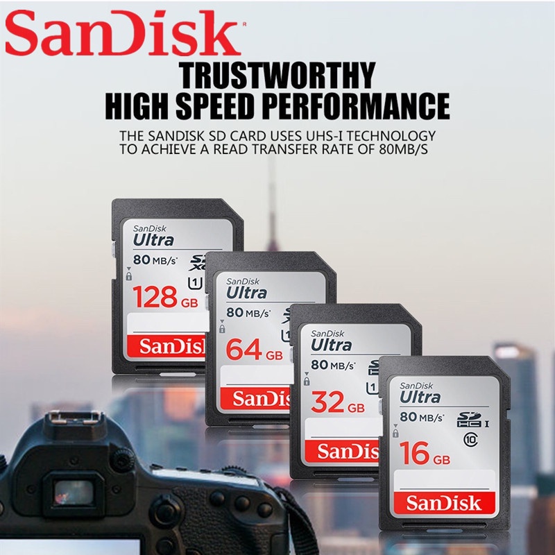 Cartão De Memória 16GB 32GB 64GB 128GB SD Classe10 SDHC 120MB/s Flash Card Para Câmera