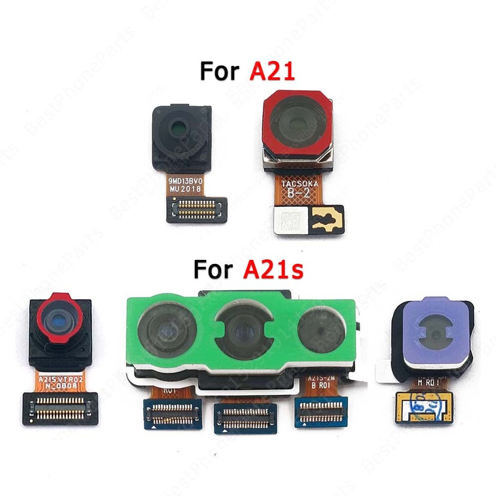 Câmera Frontal Traseira Original Para Samsung Galaxy A21s A21 De Volta Face Pequeno Selfie Módulo Da Flex Reparação Peças De Reposição