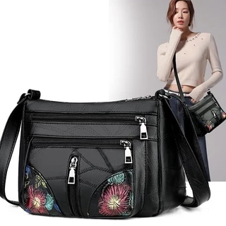 Bolsa Retrô Feminina Troca 2022 Nova Versão Coreana Grande Capacidade De Um Mensageiro De Couro Macio Mãe De Meia-Idade
