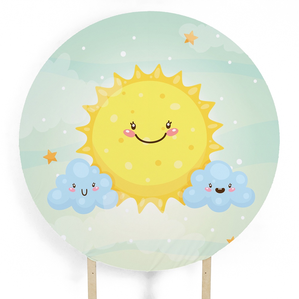 Painel Redondo Sublimado Solzinho 3d Com Elastico | Shopee Brasil