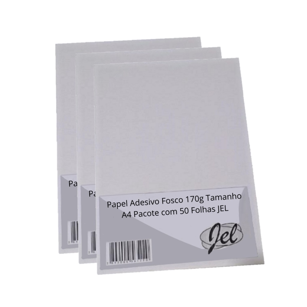 Papel Adesivo Fosco 170g Tamanho A4 Pacote Com 50 Folhas Jel Shopee Brasil 4471