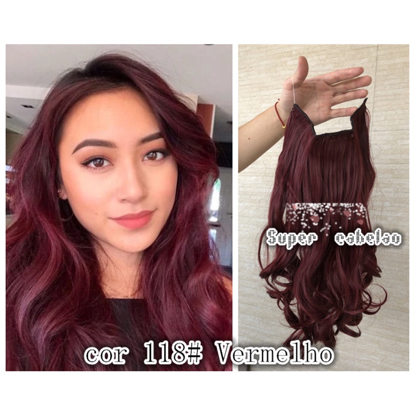Aplique Mágico Cabelo Fio e tic tac cor vermelho