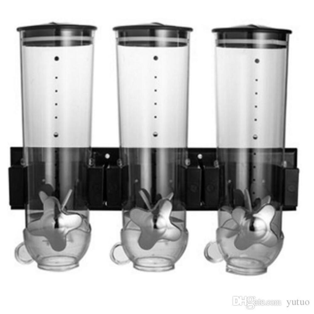 Dispenser Triplo Per Cereali 3x2 L – Contenitore Per Riso, Muesli E Snack, Con Dosatore A Manopola, In Polistirene Resistente