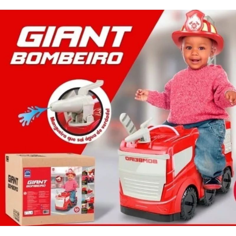 Lindo Brinquedo Caminhão Giant Bombeiro Gigante Lançamento