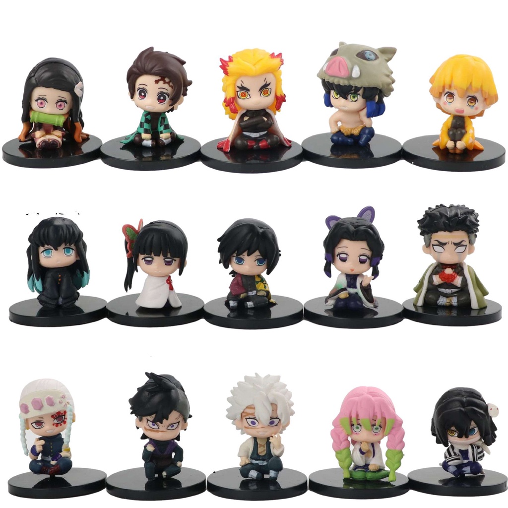 wujomeas Bonecos Caça-Demônios, 4 peças de bonecos Caça-Demônios, Kimetsu  No Yaiba Q Posket Petit, brinquedo coletivo de modelos de personagens de  anime de PVC, presente para decoração de casa