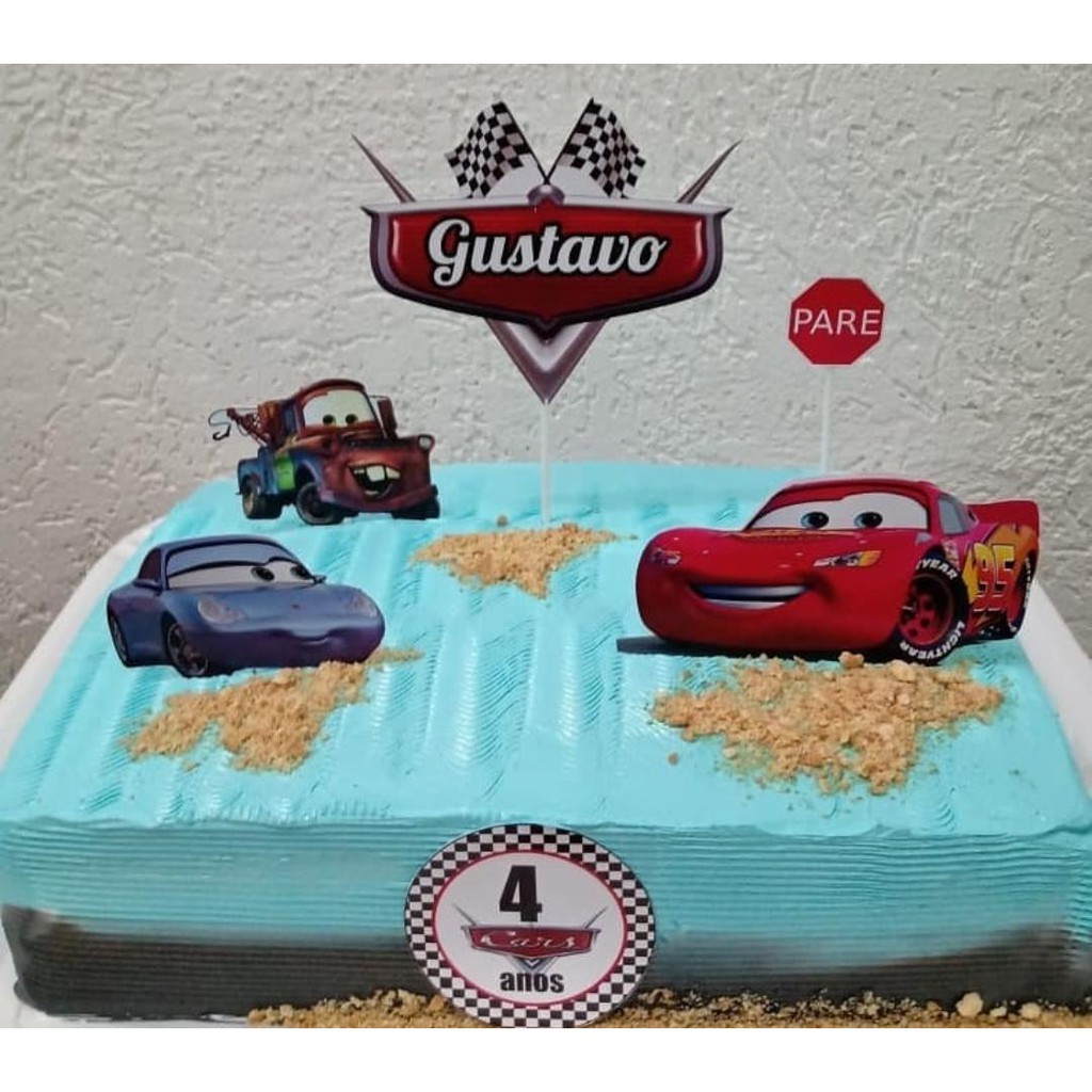 bolo tema carros chantilly quadrado