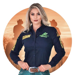 camisa country radade manga longa rodeio cowboy feminina boiadeira