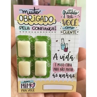 50 cartoes com chiclete mimo ao cliente manicure