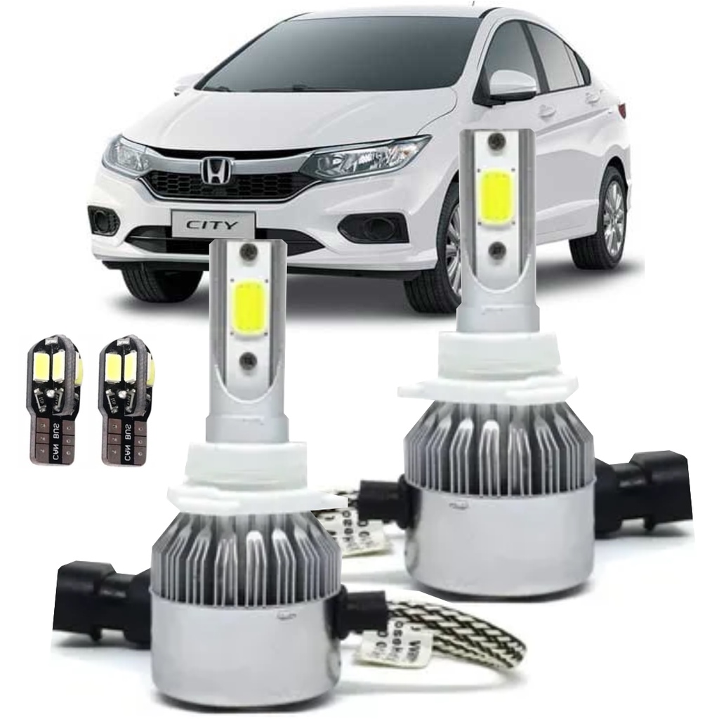 Lâmpadas Honda City 2015 2016 2017 2018 2019 Farol Baixo Super Led