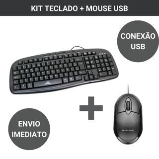 Mouse E Teclado Com Fio Abnt2 Usb Barato