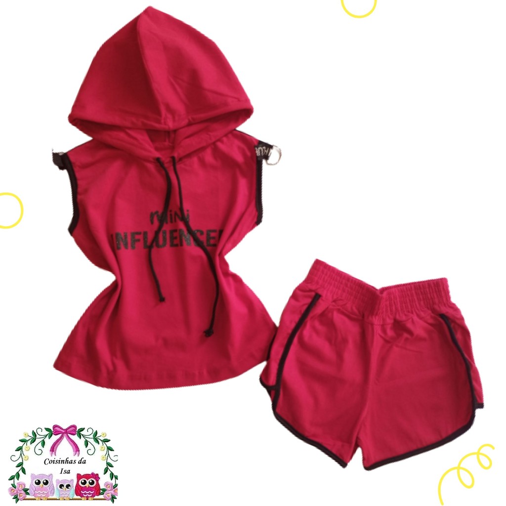 Conjunto Infantil Mini Influencer Blusa + Short + Sobreposição