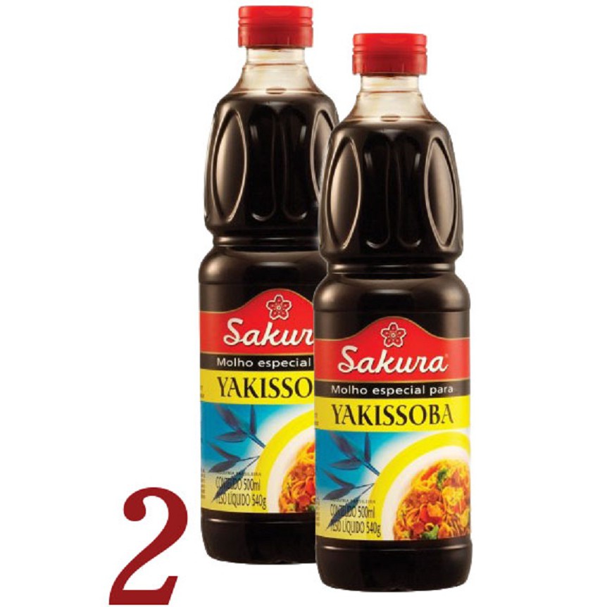 2 Molho Especial Para Yakissoba Sakura 500ml - Three Foods ...