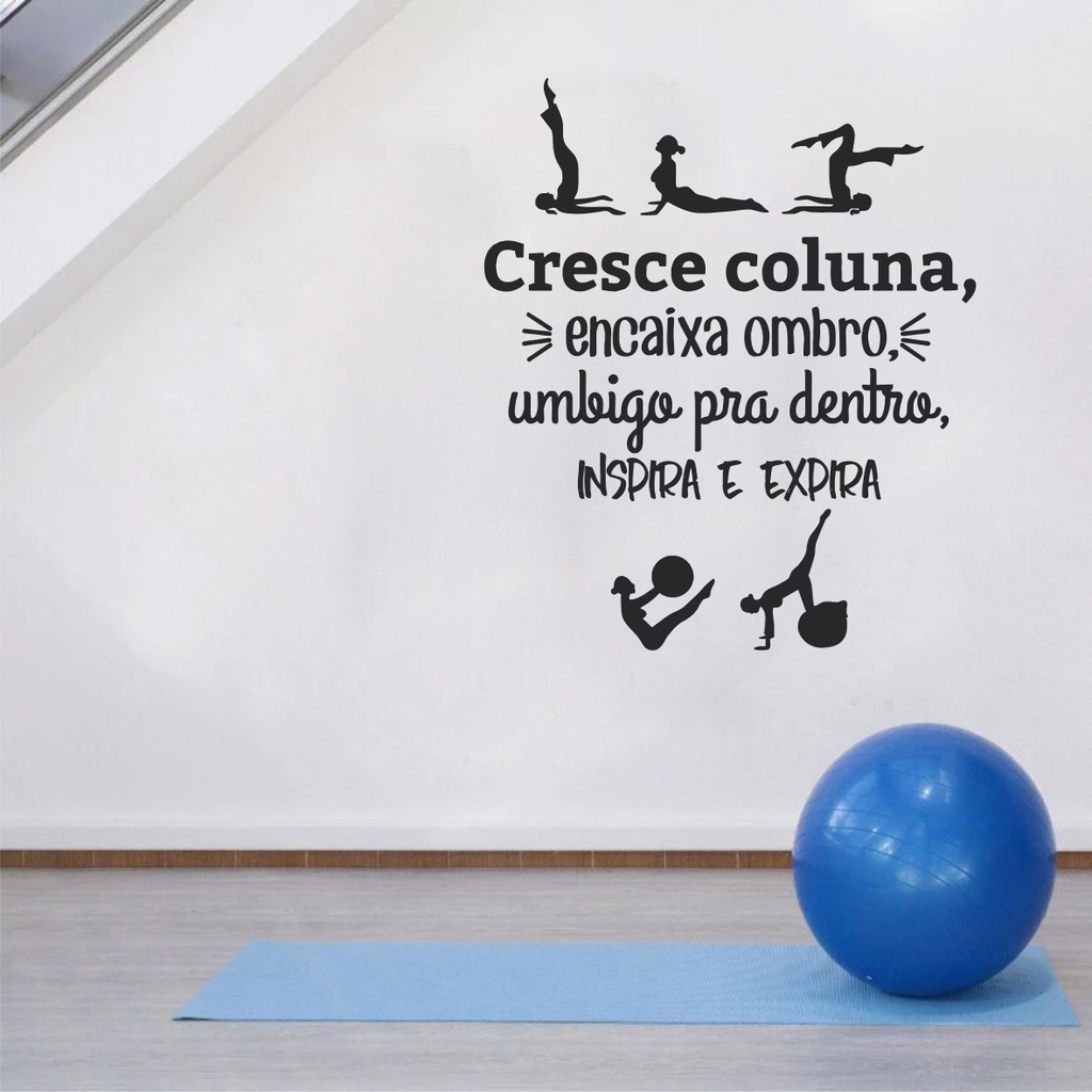 adesivo de parede personalizado decorativo para quarto sala frases pilates  yoga meditação profissões estabelecimentos comércio