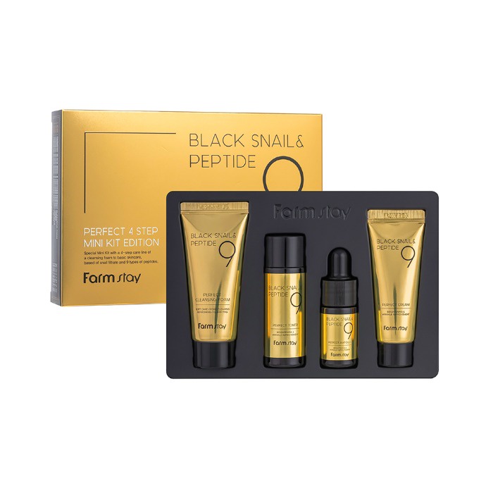 farmstay black snail and peptide9 perfect 4Step mini kit | Shopee Brasil