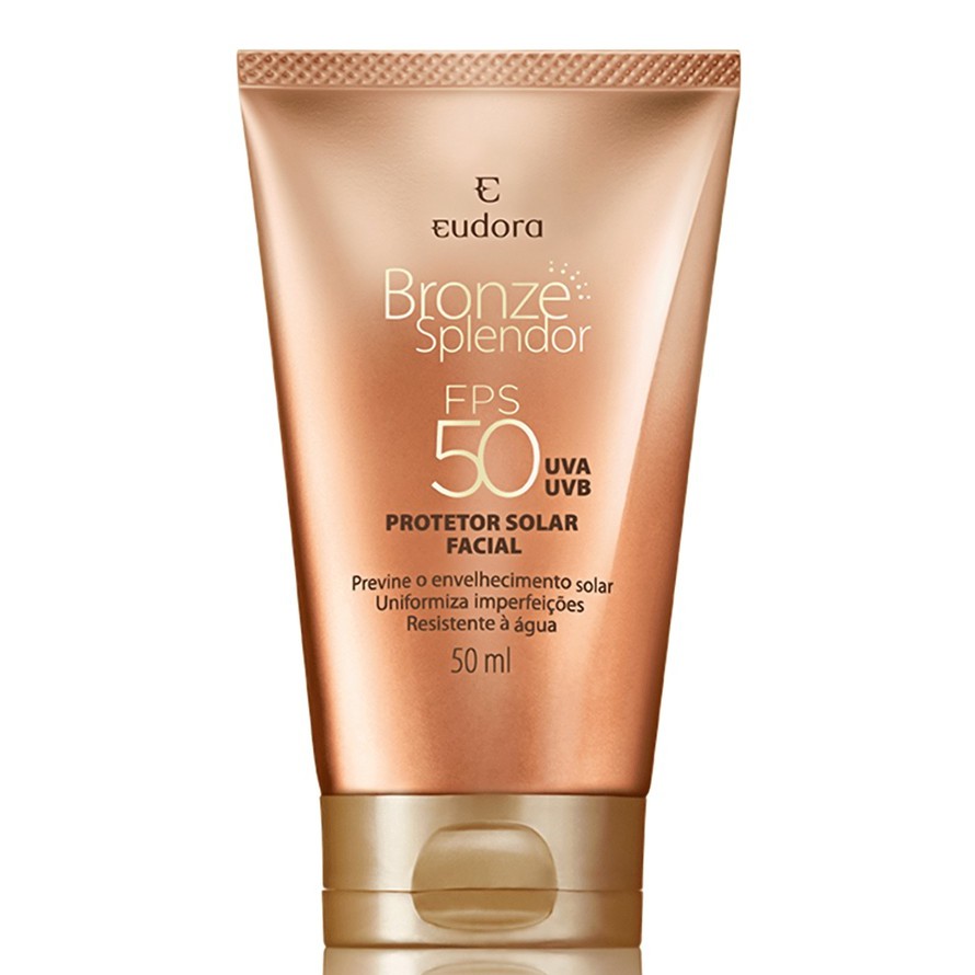 Protetor Solar Facial com Cor Bronze Splendor FPS50 50ml - Eudora ...