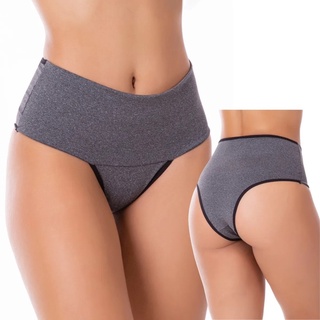 Kit 5 Calcinhas Fitness Cintura Alta Cós Duplo Atacado