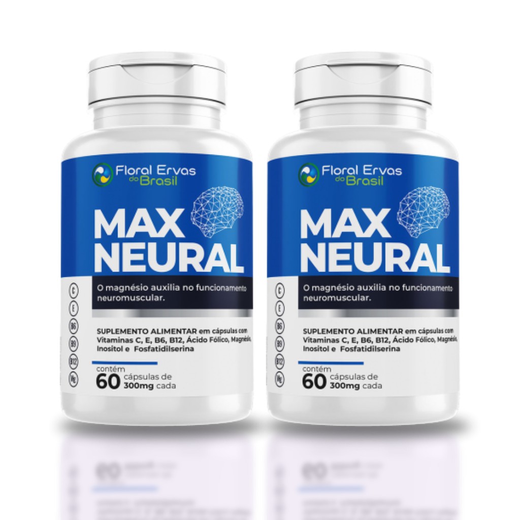 KIT 2 Max Neural suplemento com Vitaminas C, E, B6,B12 Ácido Fólico ...