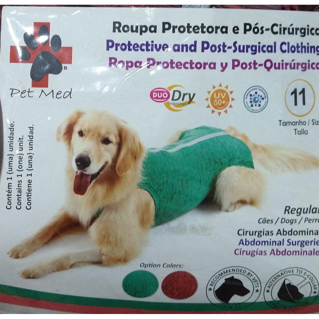 Roupa Protetora e Pós Cirúrgica para cachorro Unissex Tamanho 11