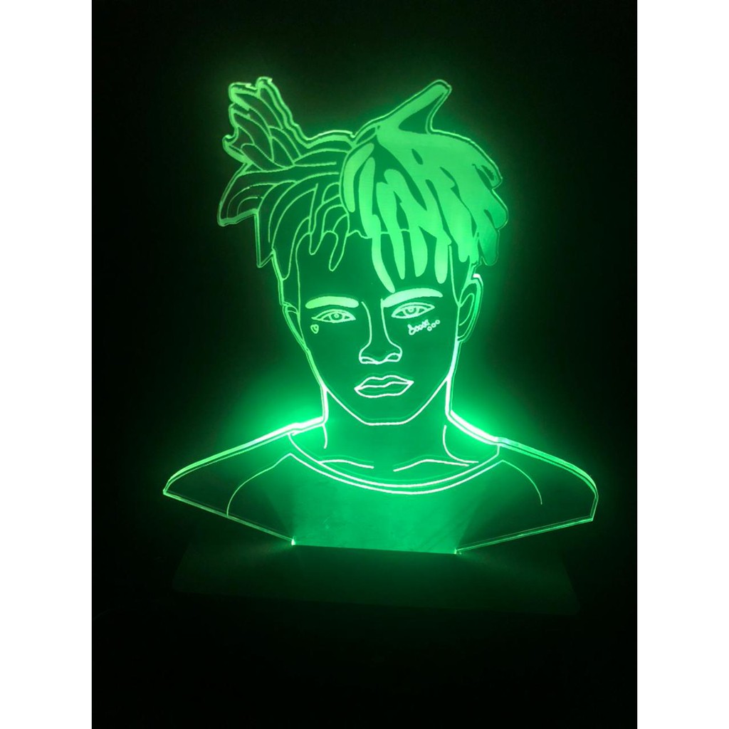 Luminária Led 3D, XXXtentacion, Rapper, 16 cores, Trap, Hap, SadBoy ...