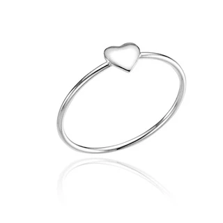 Anel Coração Prata 925 Feminino, Legítima, Maciça, Modelo Minimalista, Delicado 100% Prata