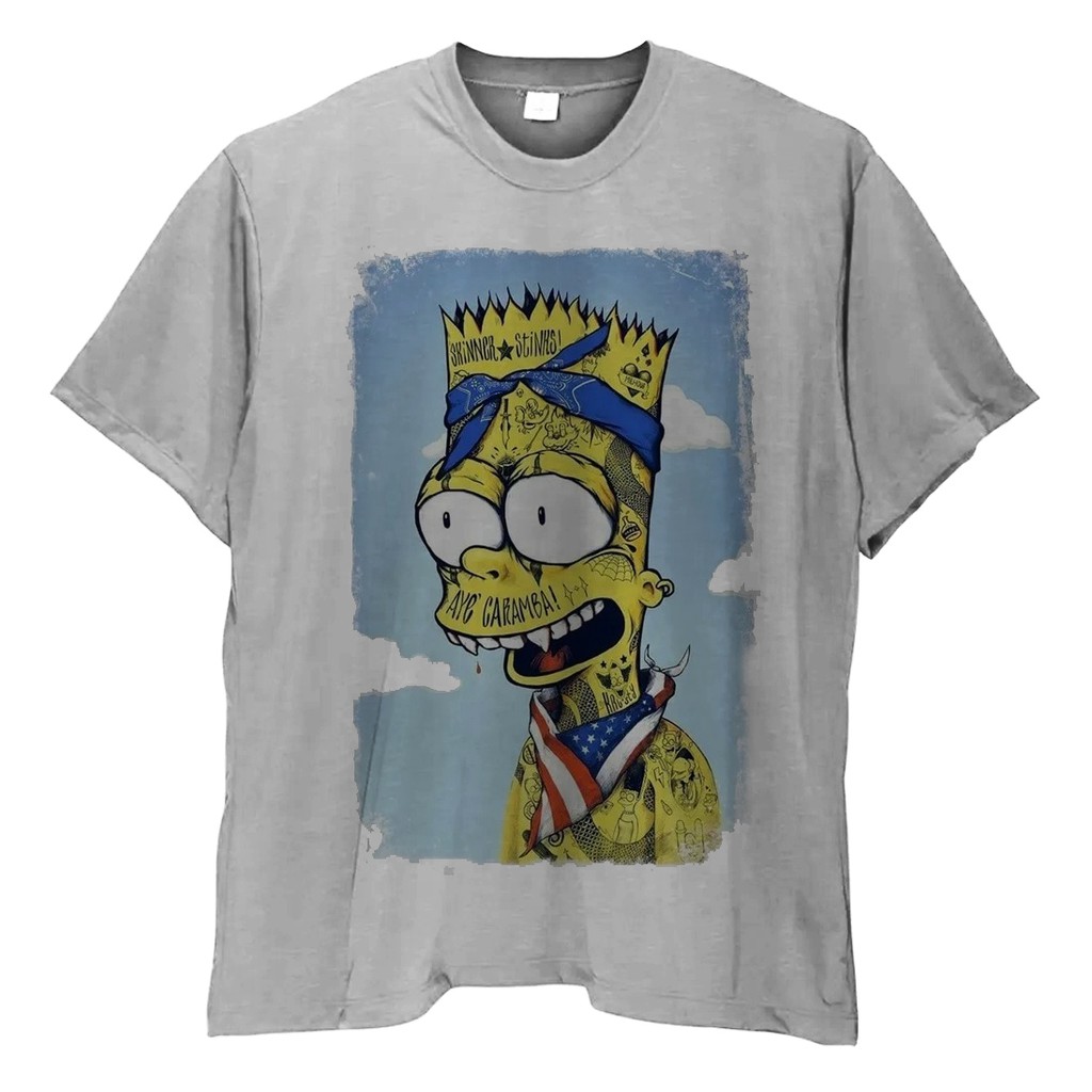 Camiseta Plus Size Bart Simpson Tatuado Camisa Desenho Estampa Modelo  Tamanho Grande | Shopee Brasil