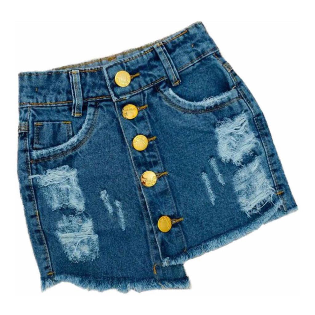 Saia jeans deals infantil feminina