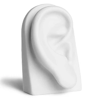 Orelha Realista de Silicone Expositor de Piercing Branco