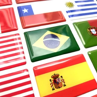 Adesivo Resinado de Bandeira de Países para Carro Moto Notebook - Tamanho 6x4 cm em Oferta na Shopee