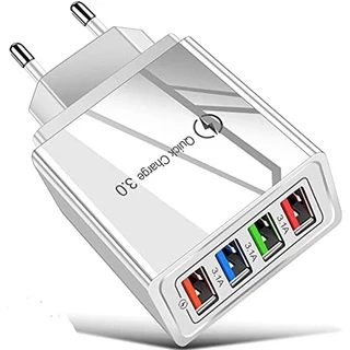 Carregador rápido de parede de viagem de 4 portas USB QC de alta qualidade Adaptador rápido 3.0