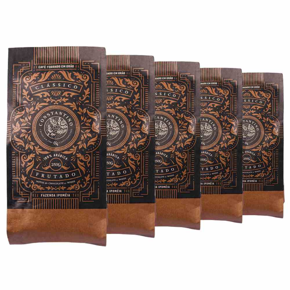 5 Pacotes de 250g, Cafe em Grao, Constantino | Shopee Brasil