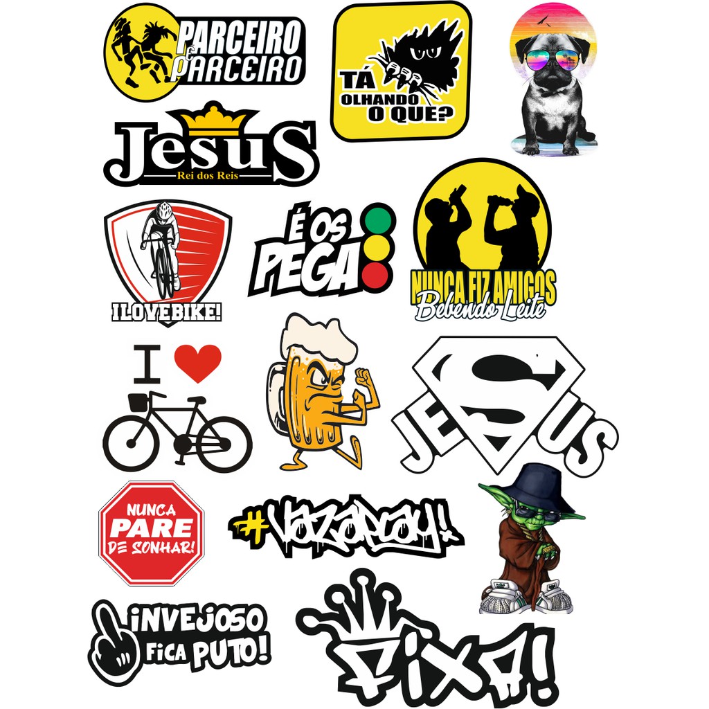 15 Adesivos Diversos - Carro/Moto/Bike | Shopee Brasil