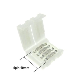 Kit 10 Emenda Fita Led Conector De Pressão 4 Vias 5050/3528