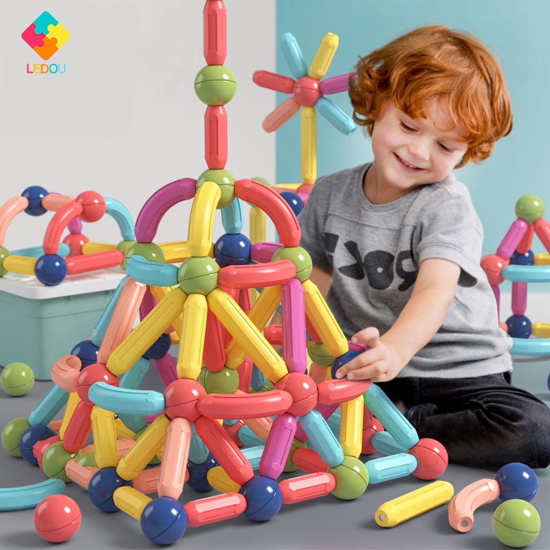 Blocos Magnéticos De Construção Brinquedo Educacional Para Crianças