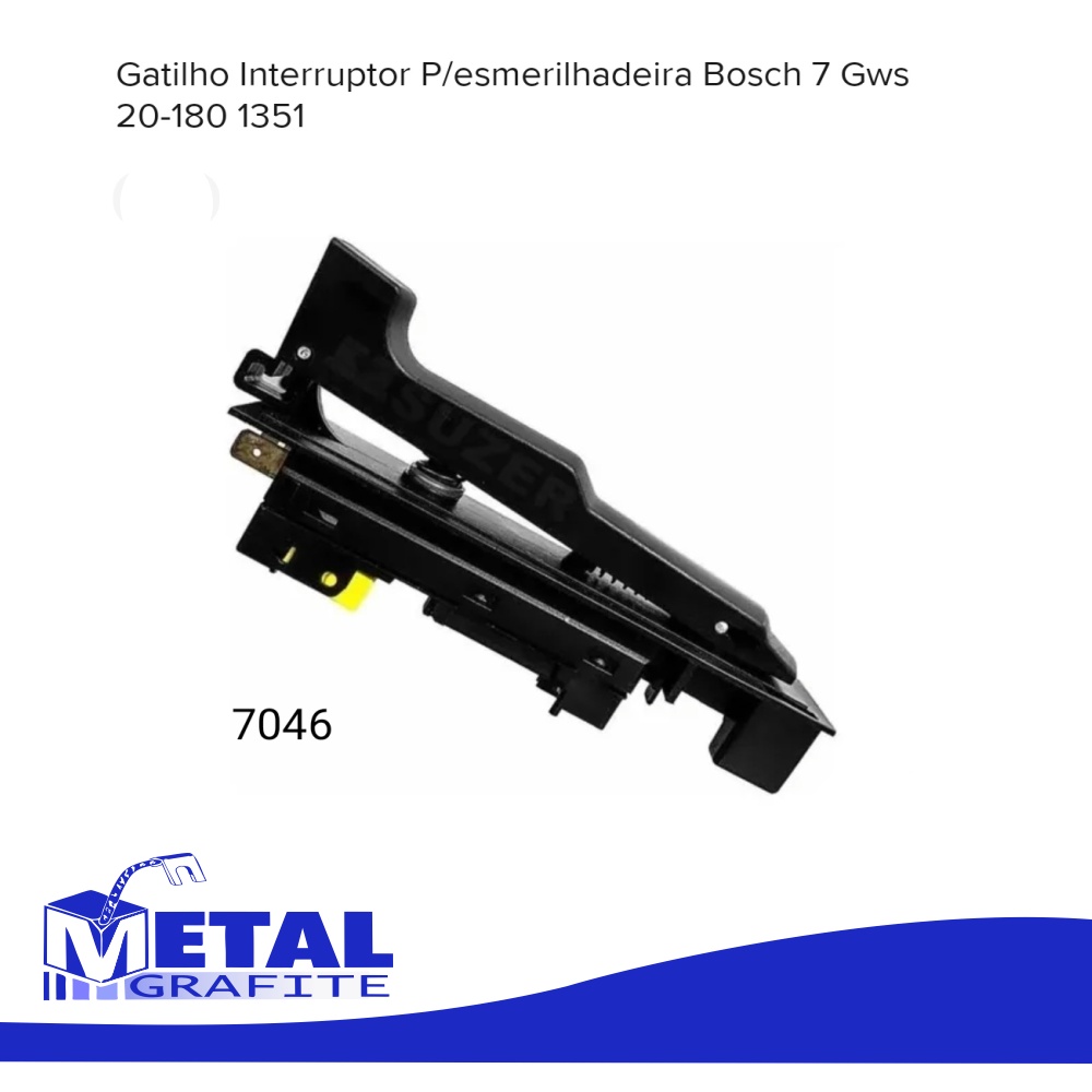 Interruptor Gatilho Esmerilhadeira Bosch 7 E 9 Gws 20-180