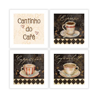 Quadro Juego De 4 Tazas De Vidrio Para Cafe Capuchino Latte Libbey