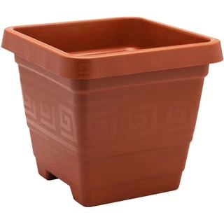 2 Vasos Quadrados Gigante Terracota Marrom 29 Litros