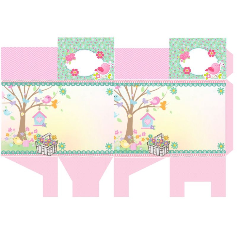 10 caixa milk personalizadas tema jardim encantado + aplique de brinde ...