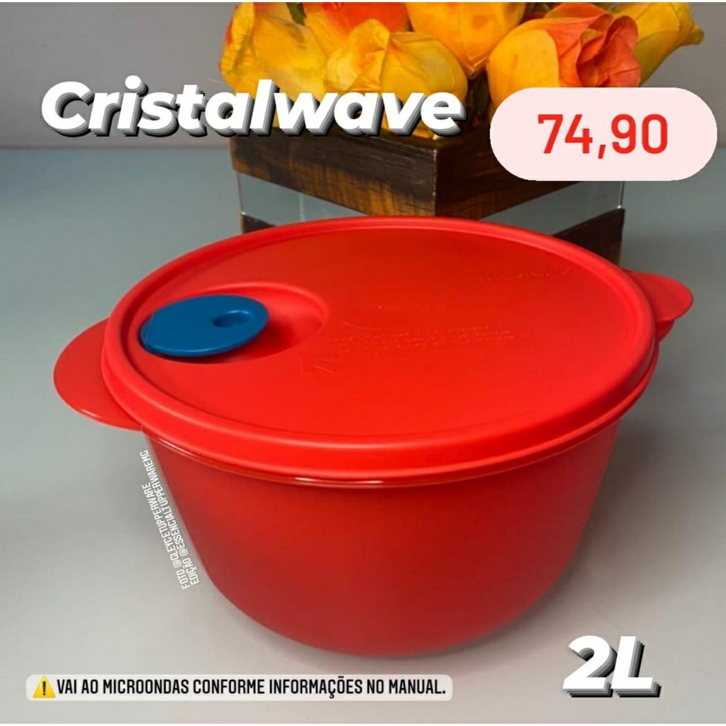 TUPPERWARE CRISTALWAVE REDONDO 2 LITROS CHILI | Shopee Brasil