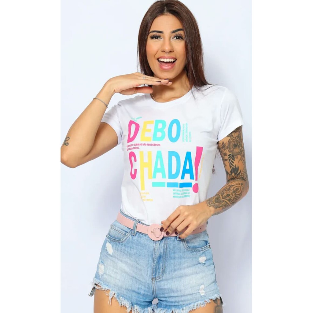 T-SHIRT DEBOCHADA - BRANCO, Atacado Tshirt