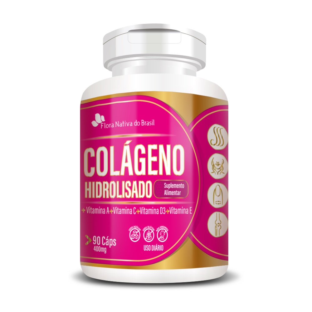 Colágeno Hidrolisado + Vit A + Vit C + Vit E + Vit D 90 Caps Shopee