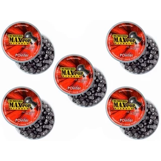 Kit 5 Chumbinhos Max Pop Diabolô 100un 5.5mm Para Carabina de Pressão - Total 500 chumbos