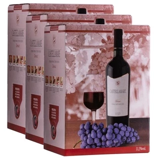 Vinho Tannat Bag-in-Box 3 litros Castellamare Kit 3