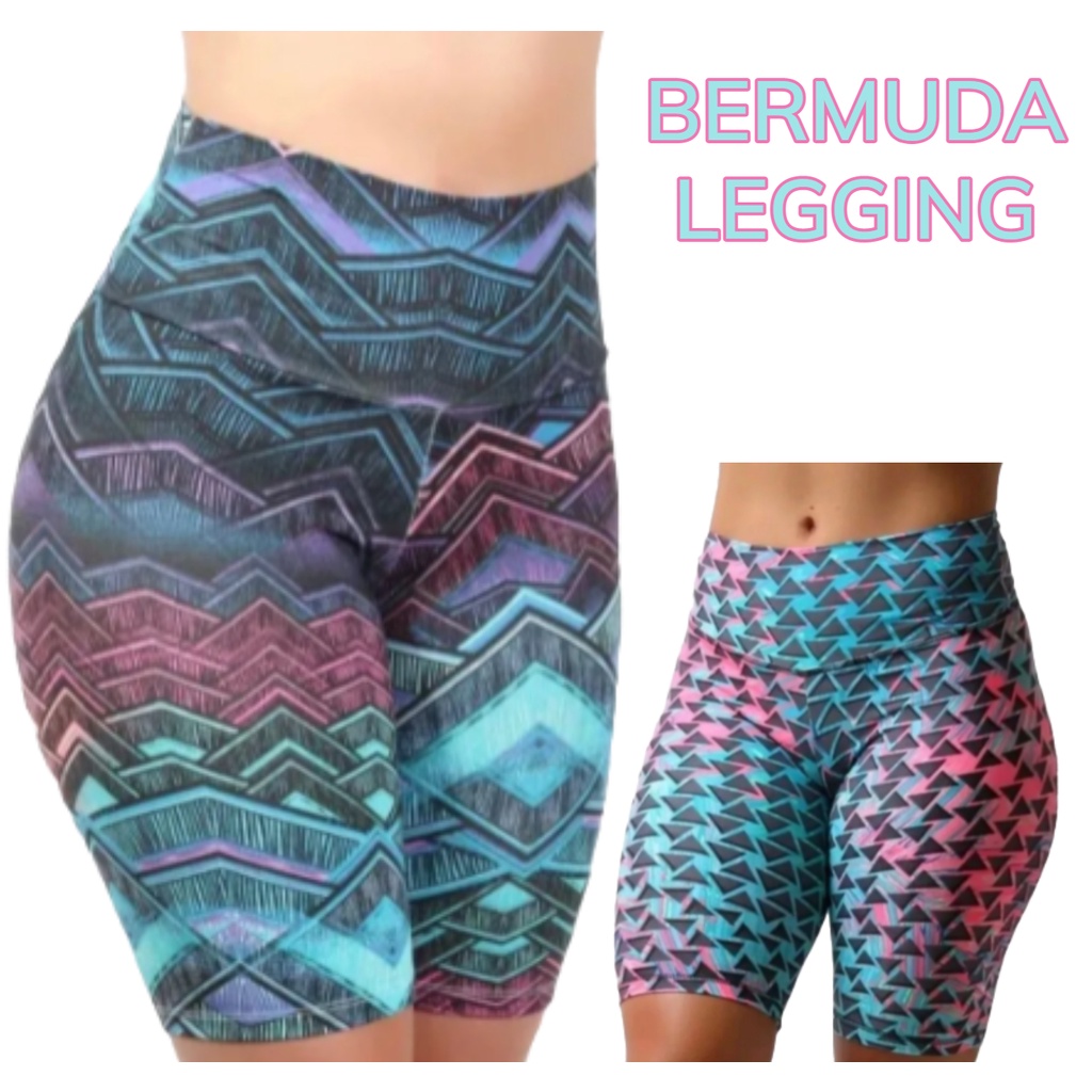 Bermuda Short Legging Academia Feminina Normal - Preto
