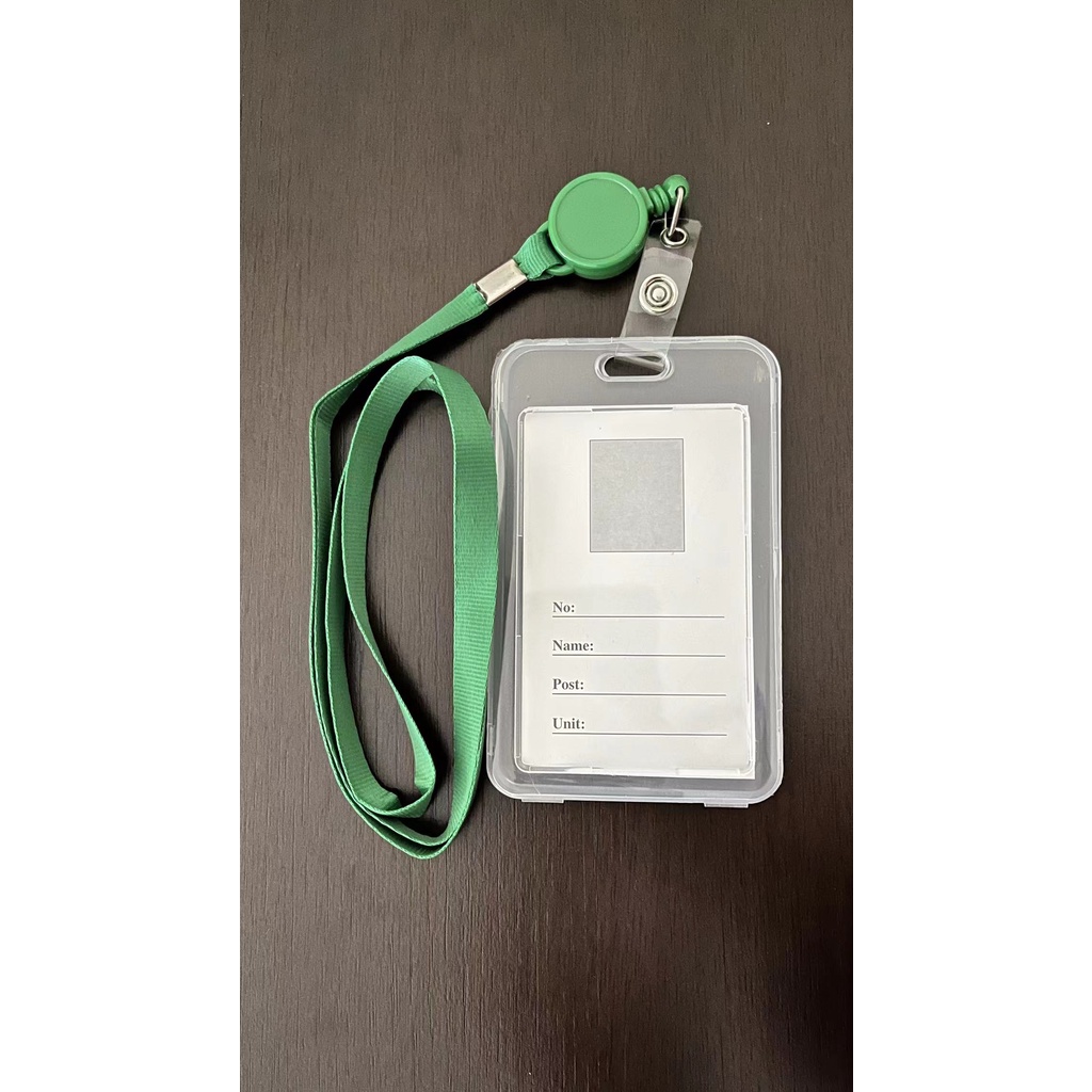 Porta cartão crachá com cordão Suporte de plástico para cartão retrátil ...
