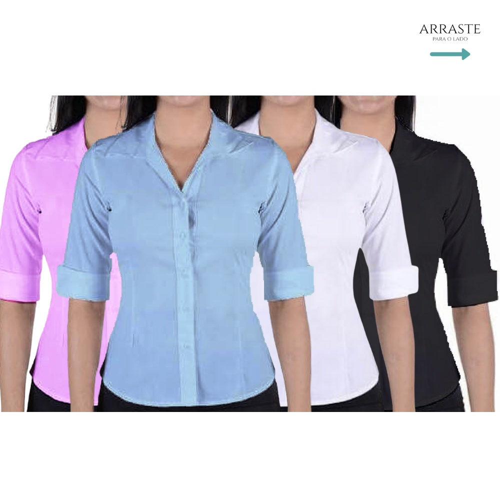 Feminino casual 3/4 mangas compridas camisa feminina malha blusas